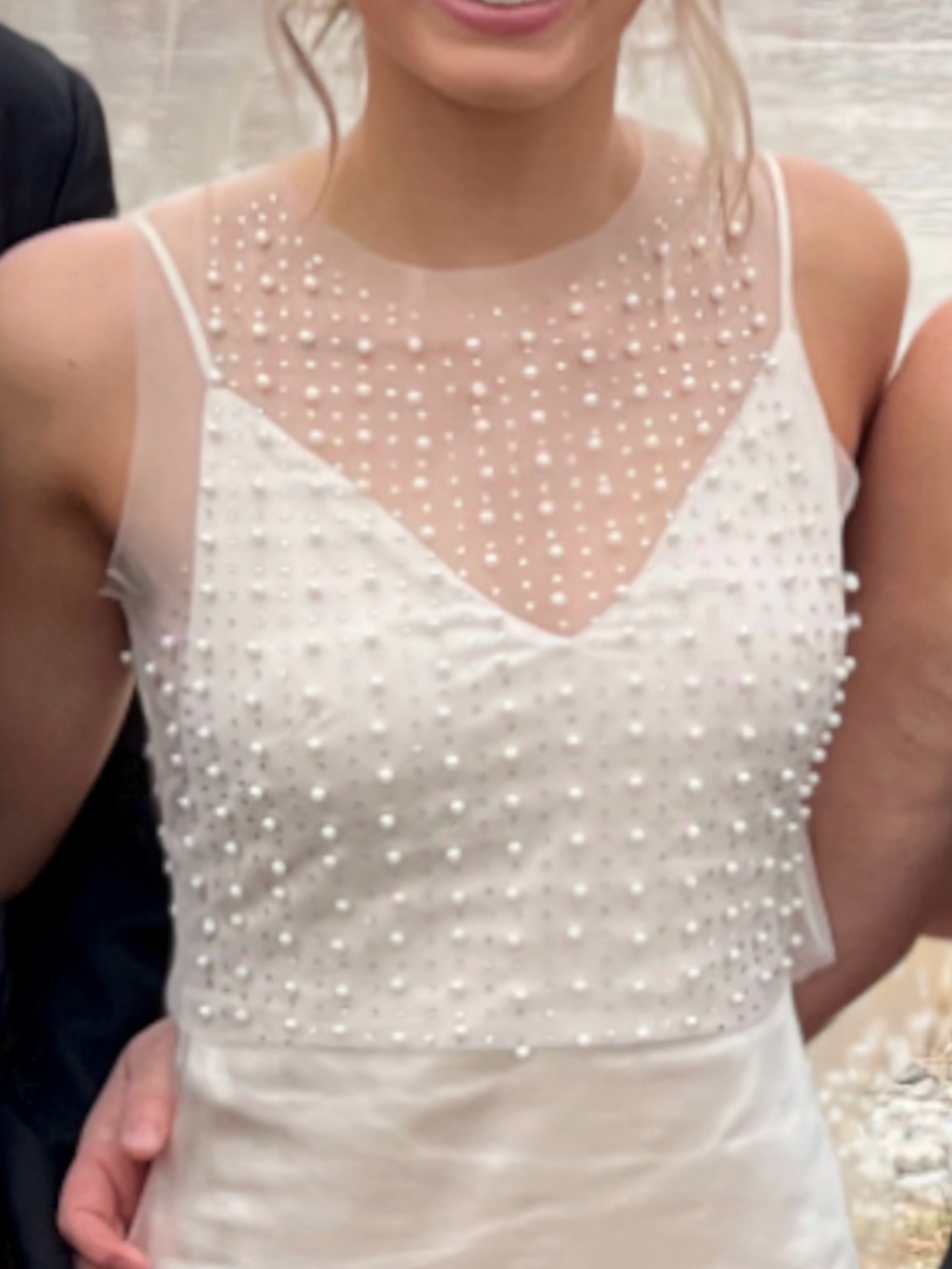 Pearl and Rhinstone mesh vest